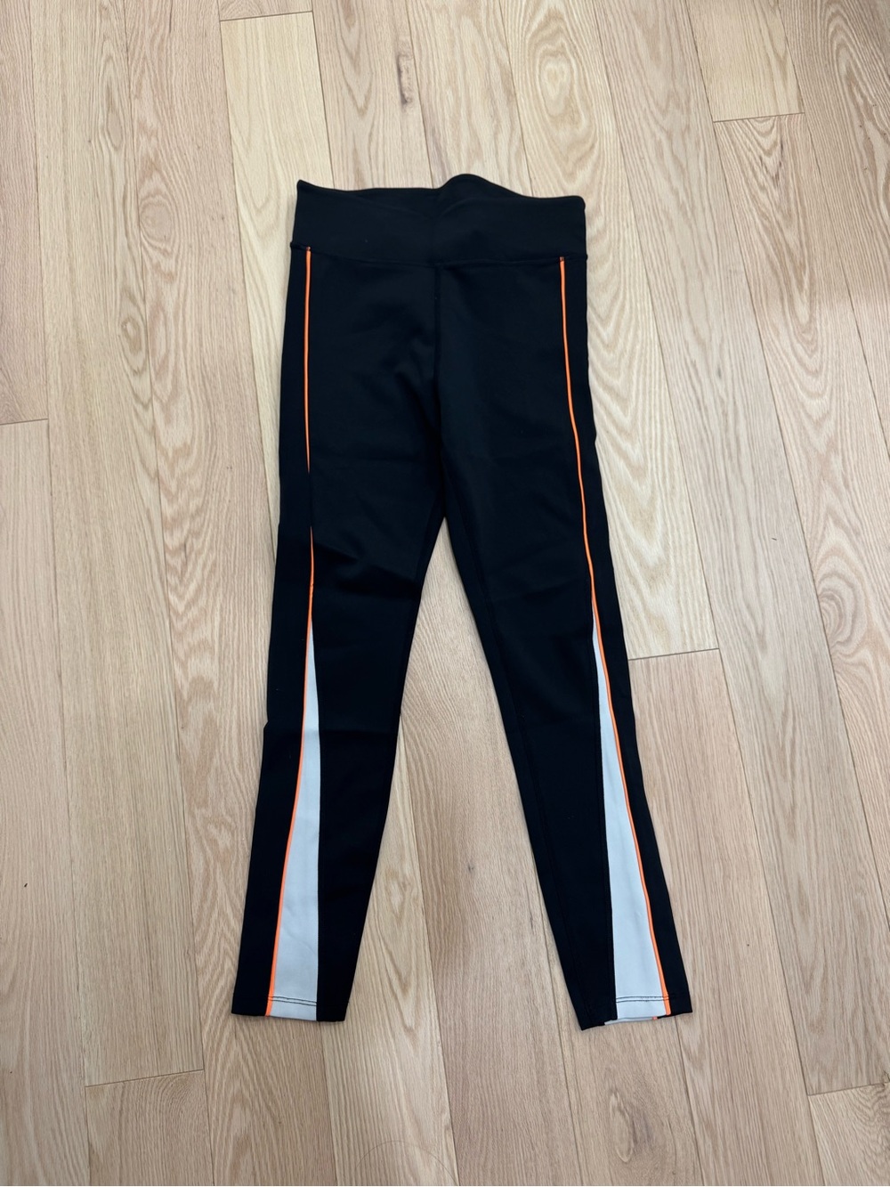 PE nation leggings with neon orange and white detailing